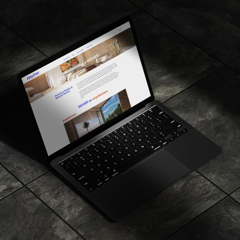 Mockup web rediseñada para el estudio de arquitectura Muher