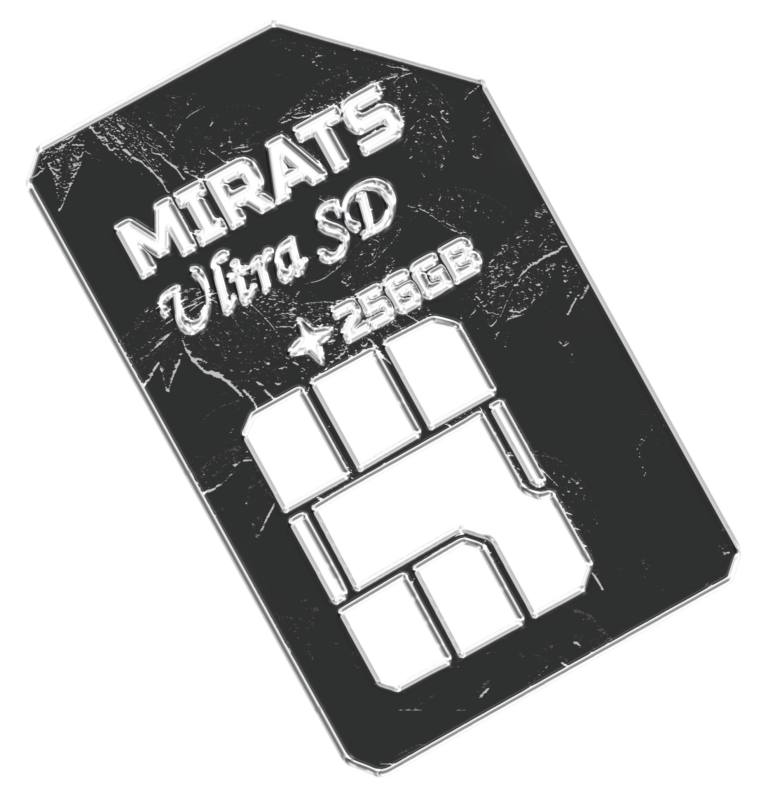 Tarjeta SIM movil con efecto cristal en 3D. Modelo MIRATS Ultra SD