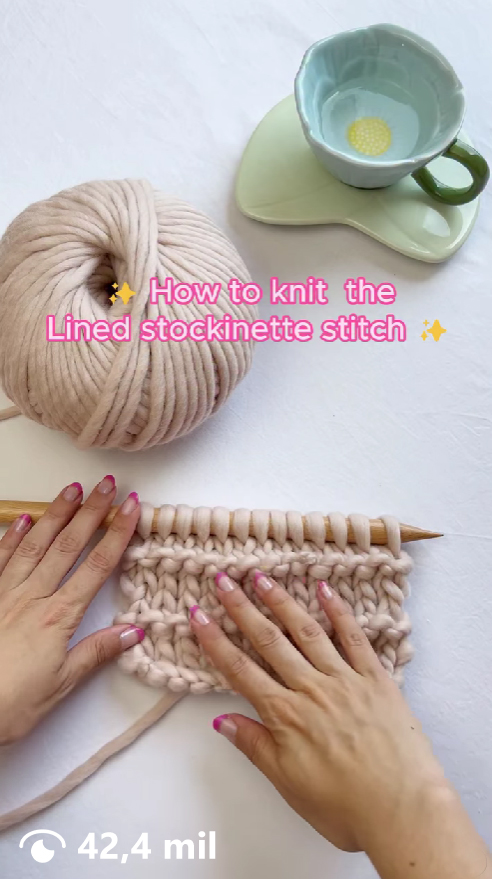 how to knit Lined stockinette stitch